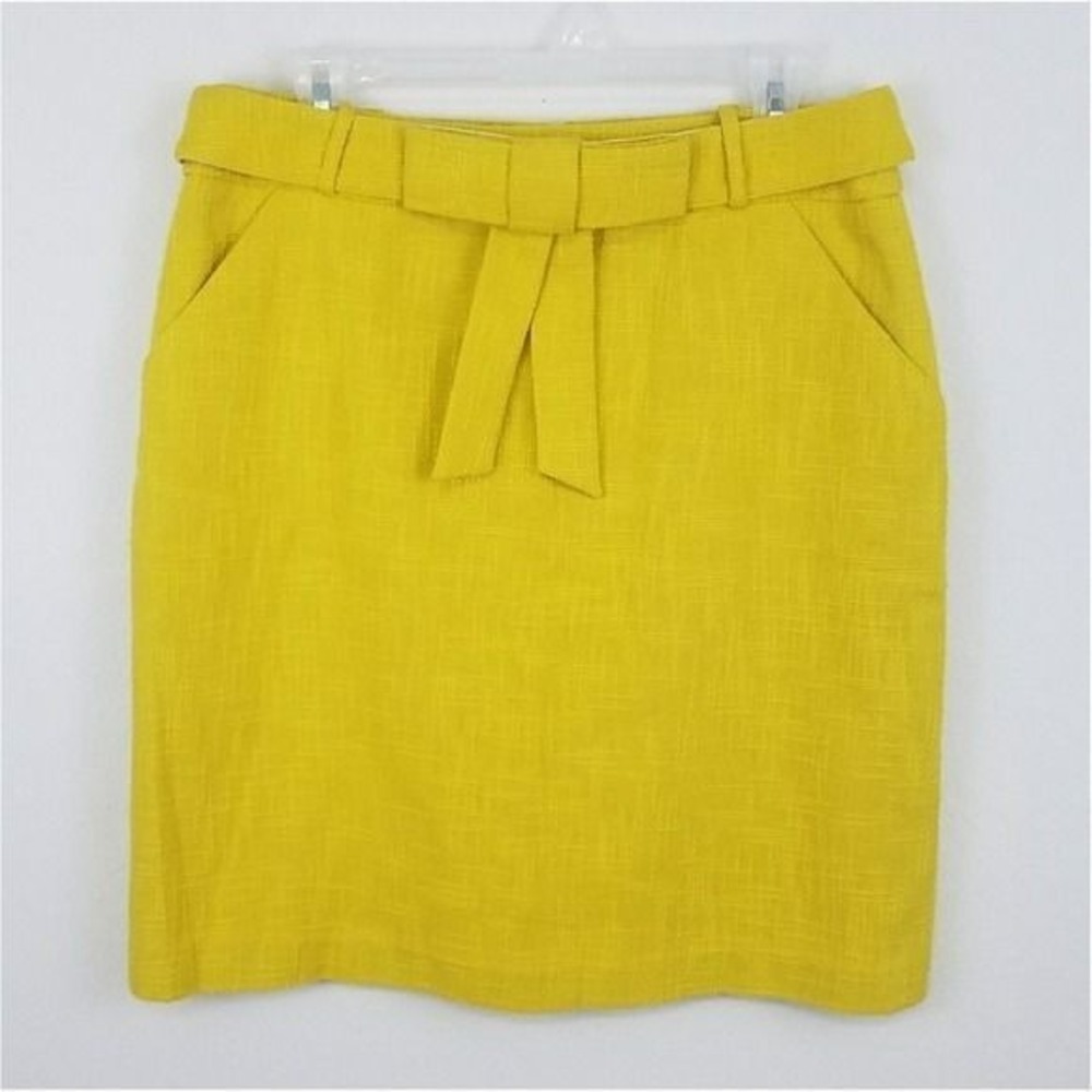 Etcetera Soleil Yellow Viscose Tweed
Belted Bow Skirt 2‎